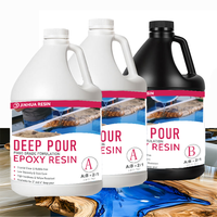 Colle époxy AB 2:1 en gallon pour 2 à 4 pouces, sans bulles, non-jaunissante, pour fleurs séchées, artisanat DIY, projets artistiques et dessus de table