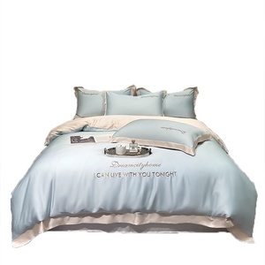 Parure <span class=keywords><strong>de</strong></span> lit quatre pièces <span class=keywords><strong>haut</strong></span> <span class=keywords><strong>de</strong></span> <span class=keywords><strong>gamme</strong></span> en soie glacée, luxe léger, soyeuse et lisse, couleur unie, <span class=keywords><strong>draps</strong></span> <span class=keywords><strong>de</strong></span> luxe pour un sommeil optimal, drap-housse inclus - Product Image 5