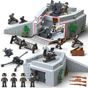 Set de Construcción de Bloques del Búnker de Defensa del Muro <span class=keywords><strong>Atlántico</strong></span> de la Segunda Guerra Mundial con Figuras Alemanas, Equipamiento, Armas de Fuego y Pistolas - Product Image 1