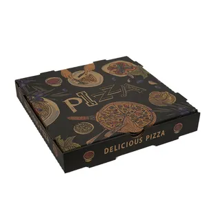 Logotipo personalizado Eco Friendly Cartoon impresso papelão ondulado papel pizza caixa