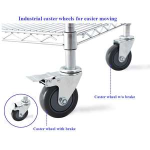 48 "W X 24" D X 79 "H Estantería de garaje comercial de alta resistencia Estante de marco de alambre ajustable de 5 capas Soporte y estante de almacenamiento - Product Image 5
