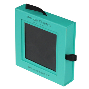 Caja de regalo de collar rígido de cartón con logotipo personalizado de lujo con ventana transparente Laminación mate y grabado en relieve Embalaje de joyería reciclable - Product Image 2