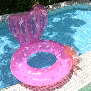 Inflatable Starfish Swimming Ring With <b>Backrest</b> Thickened Pvc Mermaid Float For Adults Pool Lounge Seat - Product Image 1