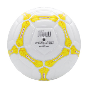 Metta alta qualità su misura macchina cucita formato ufficiale 5 PVC pallone da calcio giallo + bianco per allenamento uso esterno - Product Image 4