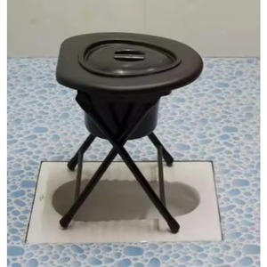 Folding Commode Shower Chair with Bedpan/Home Care or Health Care Toilet Commode Chair/Wheelchair - Product Image 1