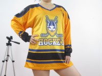 Chemises de hockey sur glace Maillot de hockey personnalisé Sublimation dorée Unisexe OEM Technics personnalisé Logo Style Maillot d'équipe