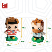 Ensemble de jouets de football en blocs de construction, modèle de figurine de star du football mondial et de la Coupe, pour une scène de match éclatante, cadeau