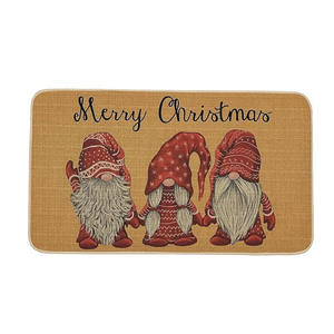 Paillasson de Noël en velours cristal rectangulaire en polyester résistant aux taches, motif Gnomes et Camion pour la maison - Product Image 3