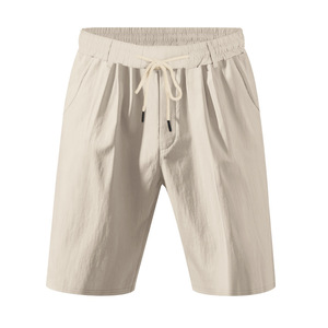 Shorts décontractés pour hommes en mélange de lin pour l'été, coupe ample, respirants, shorts de plage - Product Image 6