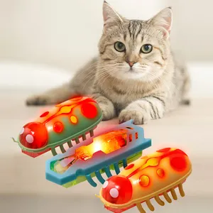 Забавная электрическая игрушка для кошек, автоматический мини-робот для побега, вибрационные насекомые игрушки для кошек, игрушечный таракан, Божья коровка с батарейкой