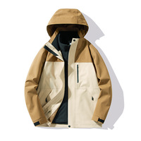 Vestes d'hiver trois-en-un pour hommes et femmes, salopette de ski détachable en deux pièces, softshell patchwork, coupe-vent, imperméable, chaude