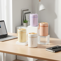 Conteneur alimentaire thermique portable électrique USB en acier inoxydable 304, boîte à lunch ronde, tasse à soupe, thermos pour voiture et bureau