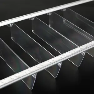 Supermarket Retail Store Clear Acrylic Plastic L Shape Shelf Divider For Metal Shelves