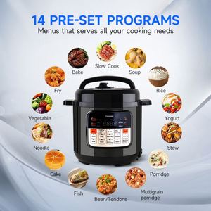 Autocuiseur Électrique Intelligent Numérique 14-en-1 en Acier Inoxydable, 6L, avec Menus Prédéfinis, Haute Pression, pour Usage Extérieur et Domestique – Prix Usine OEM - Product Image 3