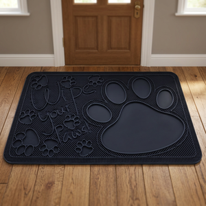 Indus Eco-Friendly Rectangle <b>Rubber</b> Stair Mat Machine Made Wipe Your Paws Design Flower Solid Color Washable Non-Slip Durable - Product Image 3