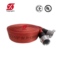 Selang Tekanan Tinggi Berlapis PVC Putih 1 1/2"  Selang Single Jacket dengan Kopling Kuningan NH 50 kaki untuk Penggunaan Pemadam Kebakaran