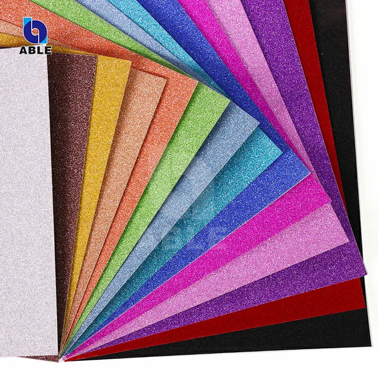 Papel de artesanía de colores, A4 /12X12, 250 Gsm, purpurina colorida, venta al por mayor
