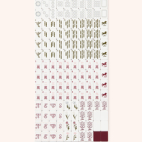 Tuiles de Mahjong Américaines vierges en acrylique, élégantes, brillantes, à dégradé bordeaux, à quatre couches, avec motifs Cowboy, Cheval, Colibri, pour le divertissement