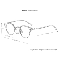 Monture de lunettes vintage rétro en acétate et titane, lunettes de vue sur mesure, montures demi-cercle