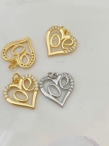 Collana con Ciondolo a Doppio Cuore Cavo Infinito in Zirconi Placcato Oro 18K per Donna - Product Image 2