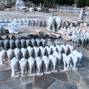 น้ำพุรูปปั้นช้างคุณภาพสูง ผลิตภัณฑ์หินแกรนิตสีเทาธรรมชาติทันสมัยสำหรับสวนสาธารณะและสวนกลางแจ้ง ความสูง 60 ซม. - Product Image 6