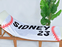 Serviette de plage super douce de style turc personnalisée pour équipe de baseball avec nom personnalisé pour enfants