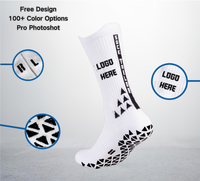 Vente en gros d'usine Chaussettes de sport de football pour hommes Chaussettes pour jeunes respirantes de haute qualité Chaussettes Crew Grip avec logo personnalisé