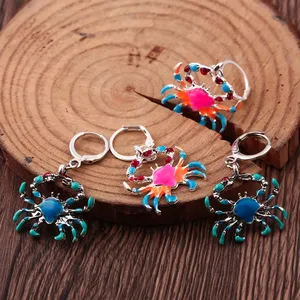 Hebillas de oreja de cangrejo degradadas coloridas, Pendientes colgantes de moda bonitos de dibujos animados de lujo, diseño creativo para damas, lujo sensible - Product Image 6
