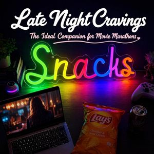 Snacks Letreros Neon LED indoor hanging ambient light shop <b>sign</b> wall decoration light entrance indicator light luminous <b>sign</b> - Product Image 1