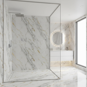 Plaque <span class=keywords><strong>PVC</strong></span> UV Effet Marbre Brillant Imperméable 3D Flexible 3mm 1220x2440mm pour Cuisine Salle <span class=keywords><strong>de</strong></span> Bain Hôtel Salon Bureau Hôpital - Product Image 5