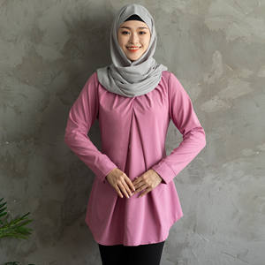 Moyen-orient malaisie 2022 nouvelle chemise pour femmes musulmanes modeste femmes Top uni <span class=keywords><strong>pas</strong></span> <span class=keywords><strong>cher</strong></span> vente en gros - Product Image 5