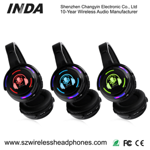 Headset Nirkabel Peredam Kebisingan LED On-Ear Terlaris, Rechargeable, High <span class=keywords><strong>Fidelity</strong></span> Silent Disco 3 5 Saluran Grosir RF988 - Product Image 3