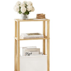 Wooden storage rack, cross-border creative home <b>sofa</b> narrow-edge book storage rack, solid wood multi-layer storage and - Product Image 5