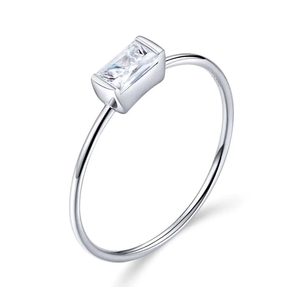 BAGREER SCR565 Pierres Précieuses 925 bague en argent conceptions Offre Spéciale dames bijoux en forme de rectangle cz zircon bague pour les filles