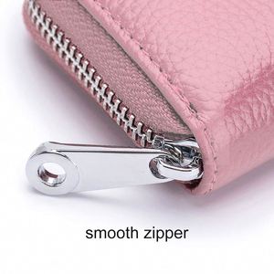 RFID Blocking Genuine Leather Card <b>Wallet</b> with 12 Card Slots 2 Bill Pockets Smooth Zipper for <b>Secure</b> Credit Card Cash Storage - Product Image 6