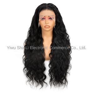 Peruca Feminina de Cabelo Humano Simulado, Ondas Grandes Pretas, Futura13 X 6, Peruca Sem Renda - Product Image 6
