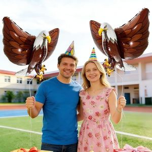 Bulk Large Brown White Bald Eagle Foil <b>Balloon</b>, Metallic Patriotic Themed for Party <b>Decor</b> - Product Image 4
