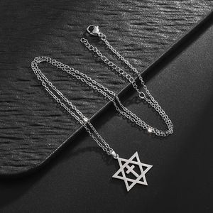 Collana da Uomo Serie Stella a Sei Punte Semplice e alla Moda Europea e Americana 2026 - Product Image 4