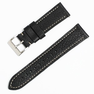 Bracelet de <span class=keywords><strong>montre</strong></span> classique vintage en cuir pleine fleur à motif litchi pour hommes et femmes, 20 22 24MM, à libération rapide, universel - Product Image 3