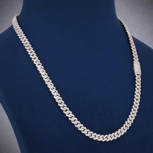 Collier unisexe de luxe en argent sterling 925 avec maillons cubains hip-hop de 6,5 mm, serti de diamants en moissanite, idéal pour un cadeau de mariage - Product Image 1