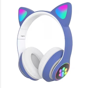 Nouveau <span class=keywords><strong>Casque</strong></span> sans fil Bluetooth pliable 2026 SHOPIFY avec oreilles de chat LED lumineuses pour filles, prise jack 3,5 mm, lecteur de carte TF et micro intégré - Product Image 2