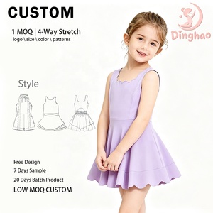 Vestido Deportivo <span class=keywords><strong>para</strong></span> <span class=keywords><strong>Niñas</strong></span> DH ODM Wisteria Purple, Elástico en Cuatro Direcciones, Transpirable, con Corte Evase, <span class=keywords><strong>para</strong></span> Juego Activo, Ballet y Danza - Product Image 1
