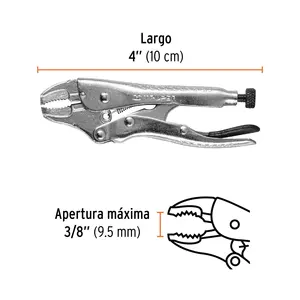 Alicates de presión de mordaza curvada Truper de 4 'de acero al carbono con superficie dentada para agarre de corte de abrazadera y uso industrial OEM personalizable - Product Image 3