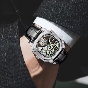 Envío Directo AESOP Reloj de Pulsera Deportivo Mecánico con Diamantes Naturales para Hombre, Reloj de Diseño Esqueleto a Prueba de Agua para Hombre - Product Image 6
