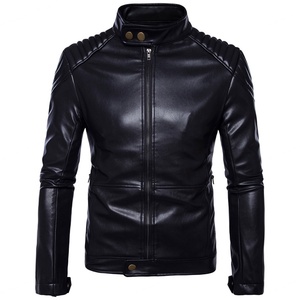 Blouson de moto en cuir personnalisé de haute qualité avec fermeture éclair, col montant et poches latérales pour la course et la conduite – Vente en gros - Product Image 1