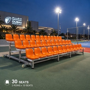 <strong>Rolling</strong> Portable Bleachers Lightweight Aluminum Alloy Frame Weather Resistant Grandstand for All Seasons Events Relocation - Product Image 1