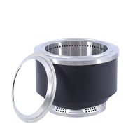 Brasero portable en acier inoxydable de 24 pouces avec finition thermolaquée et cendrier amovible pour usage extérieur sur patio