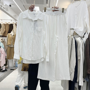 <span class=keywords><strong>Completo</strong></span> Casual Estivo Primaverile in Cotone e <span class=keywords><strong>Lino</strong></span>, Set 2 Pezzi da <span class=keywords><strong>Donna</strong></span> con Colletto Rovesciato, Maniche Lunghe, Camicia Morbida e Vestibilità Comoda, Pantaloni a Gamba Larga - Product Image 3