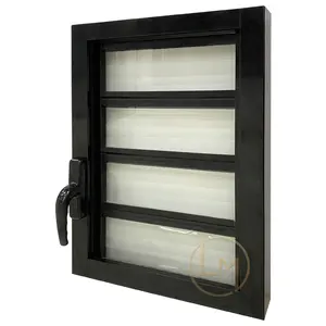 काले बागान बंद बाथरूम Suppliers-Foshan कारखाने काले फ्रेम के साथ स्पष्ट गिलास लौवर Windows डिजाइन घर के लिए