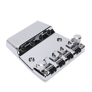 Pont de <span class=keywords><strong>basse</strong></span> compatible <span class=keywords><strong>Rickenbacker</strong></span> 4 cordes, 18 mm, réglable, avec sellettes en alliage de zinc plaqué Chrome - Product Image 1